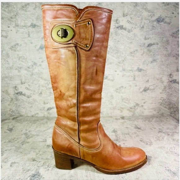 Coach Q125 Sarah  leather boots - Picture 1 of 4